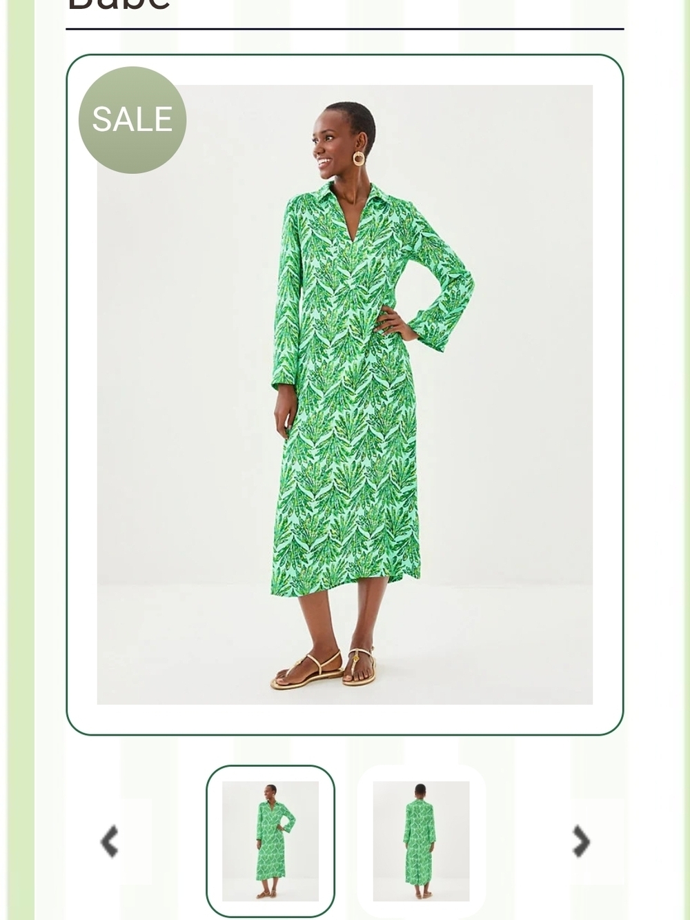 Lilly Pulitzer Green Leaf-Print Midi Dress